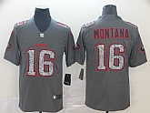 Nike 49ers 16 Joe Montana Gray Camo Vapor Untouchable Limited Jersey,baseball caps,new era cap wholesale,wholesale hats